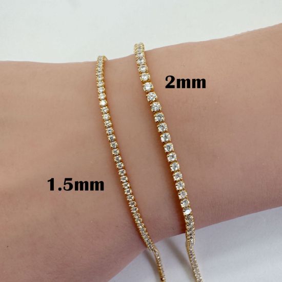 wholesale gold over sterling silver 2mm tennis bracelet
