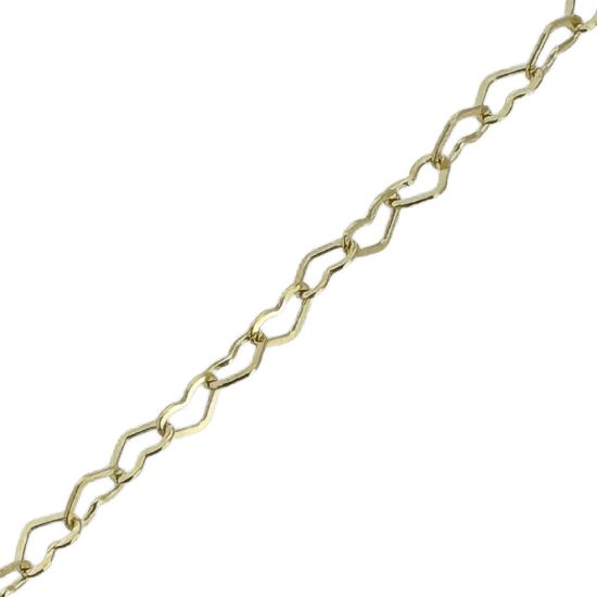wholesale gold filled tiny heart flattened chain by the foot bulk