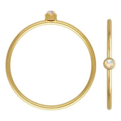 Wholesale 1/20 14K Gold Filled White Bello Opal Stacking Ring - Size 6