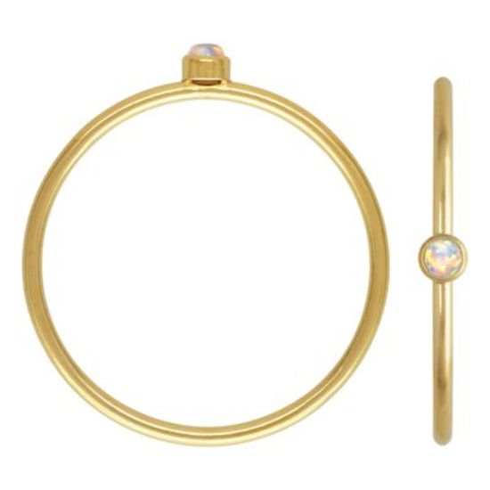 Wholesale 1/20 14K Gold Filled White Bello Opal Stacking Ring - Size 6