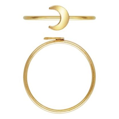 Wholesale 1/20 14K Gold Filled Crescent Moon Stacking Ring - Size 6