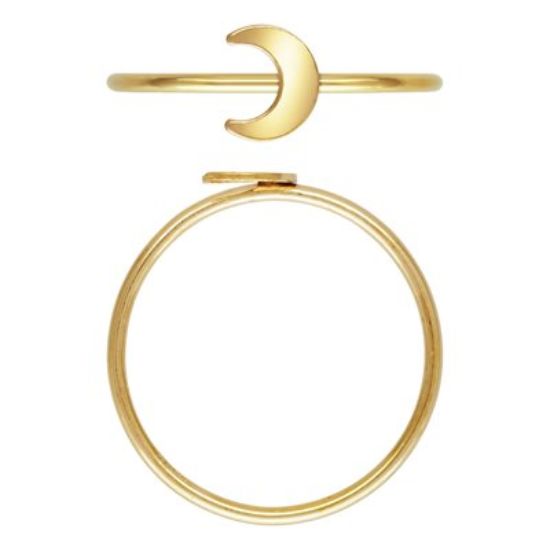 Wholesale 1/20 14K Gold Filled Crescent Moon Stacking Ring - Size 6