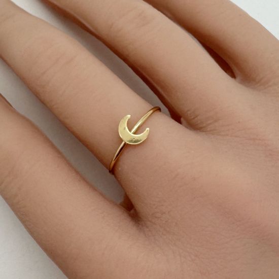 Wholesale 1/20 14K Gold Filled Crescent Moon Stacking Ring - Size 6