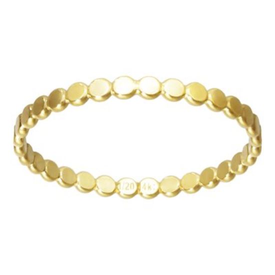 Wholesale 1/20 14K Gold Filled Beaded Stacking Ring - Size 6