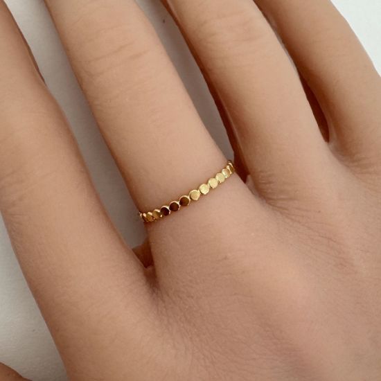 Wholesale 1/20 14K Gold Filled Beaded Stacking Ring - Size 6