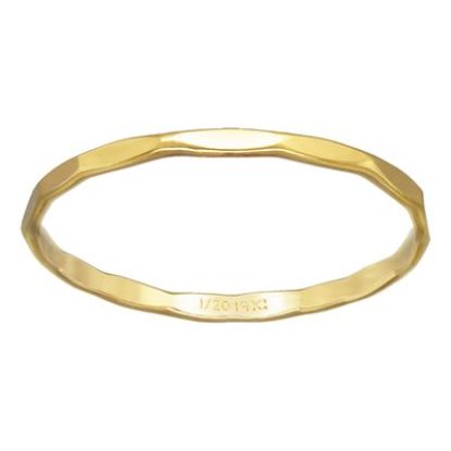 Wholesale 1/20 14K Gold Filled Hammered Stacking Ring - Size 6