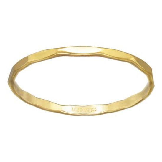 Wholesale 1/20 14K Gold Filled Hammered Stacking Ring - Size 6
