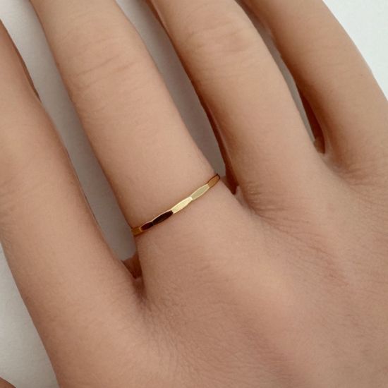 Wholesale 1/20 14K Gold Filled Hammered Stacking Ring - Size 6
