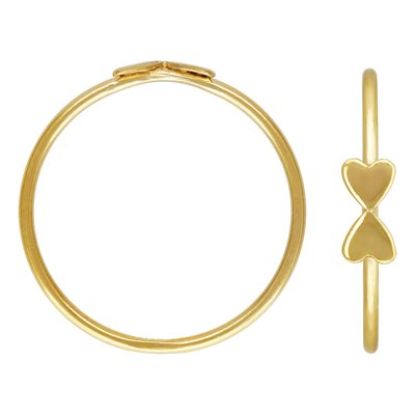 Wholesale 1/20 14K Gold Filled Double Heart Stacking Ring - Size 6