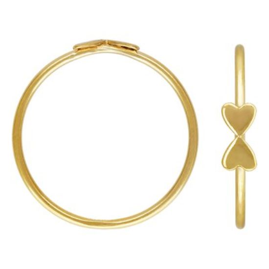 Wholesale 1/20 14K Gold Filled Double Heart Stacking Ring - Size 6