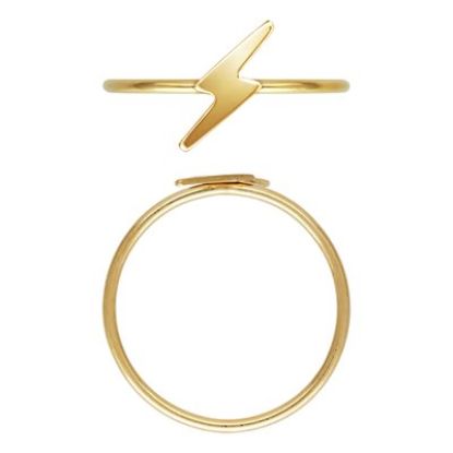 Wholesale 1/20 14K Gold Filled Lightning Bolt Stacking Ring - Size 6