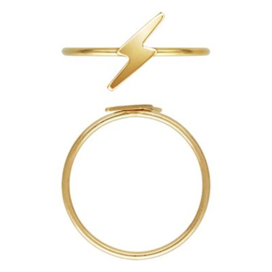 Wholesale 1/20 14K Gold Filled Lightning Bolt Stacking Ring - Size 6