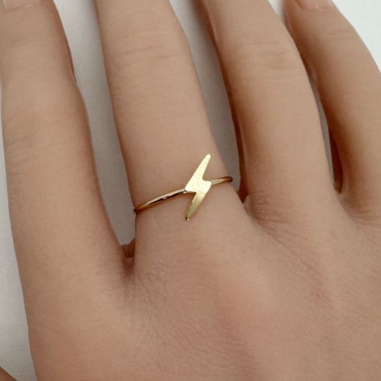 Wholesale 1/20 14K Gold Filled Lightning Bolt Stacking Ring - Size 6