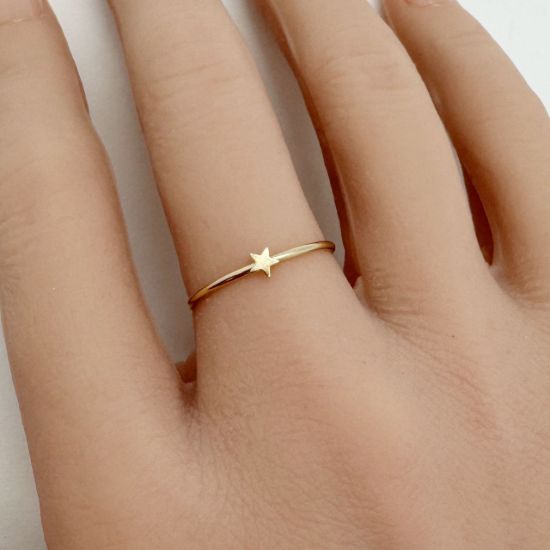 Wholesale 1/20 14K Gold Filled Tiny Star Stacking Ring - Size 6