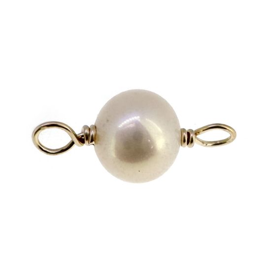 Wholesale 1/20 14K Gold Filled Fresh Water Single Pearl Connectors -5mm-Grade AAA (sold per piece)