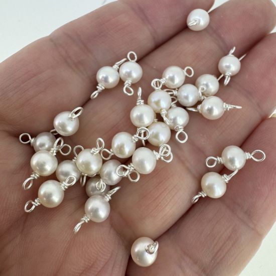 Wholesale 1/20 14K Gold Filled Fresh Water Single Pearl Connectors -5mm-Grade AAA (sold per piece)