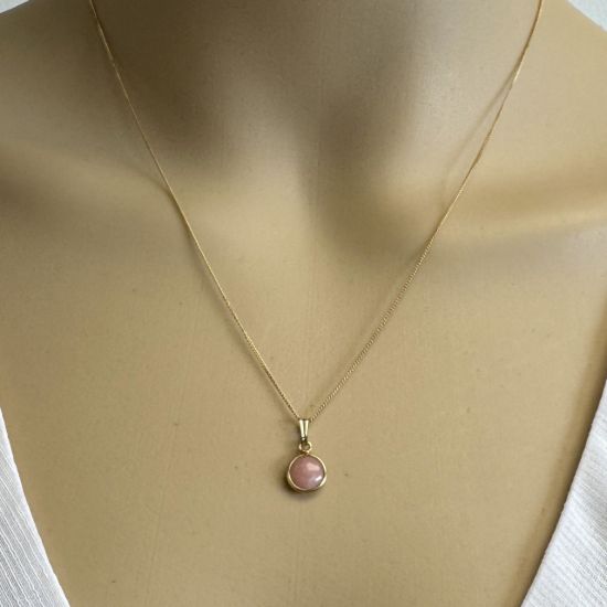 Wholesale 1/20 14K Gold Filled Tiny Curb Chain Tiny Round Shaped Birthstone Necklace -18"