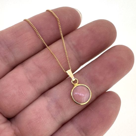 Wholesale 1/20 14K Gold Filled Tiny Curb Chain Tiny Round Shaped Birthstone Necklace -18"