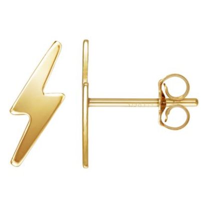 wholesale 1/20 14k gold filled lightning bolt stud earrings