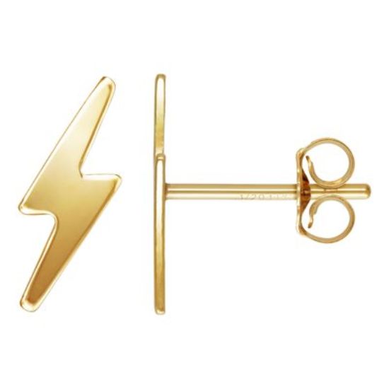 wholesale 1/20 14k gold filled lightning bolt stud earrings