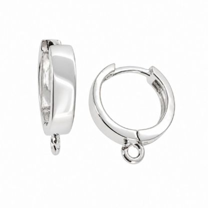 Wholesale Sterling Silver Huggie Hoops Earrings With Ring - 13.5mm (1 pair)