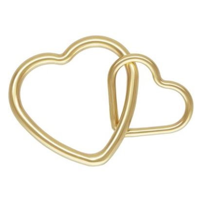 wholesale 1/20 14k gold filled interlocking hearts charm connector