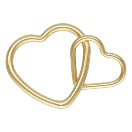 wholesale 1/20 14k gold filled interlocking hearts charm connector