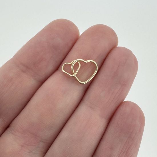 wholesale 1/20 14k gold filled interlocking hearts charm connector
