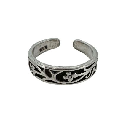 Wholesale 925 Sterling Silver Flower Vines Adjustable Toe Ring