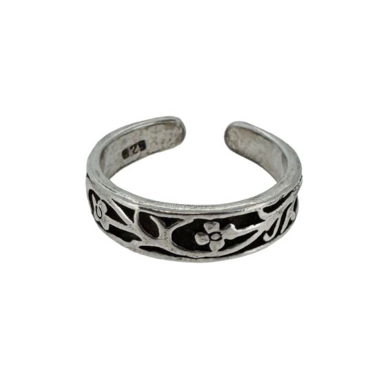 Wholesale 925 Sterling Silver Flower Vines Adjustable Toe Ring