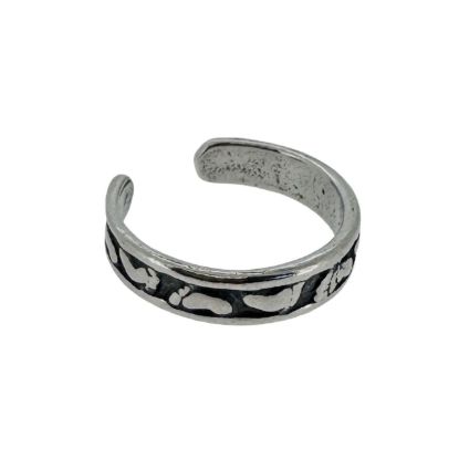 Wholesale 925 Sterling Silver Tiny Footprints Adjustable Toe Ring