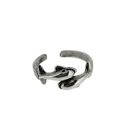 Wholesale 925 Sterling Silver Double Dolphins Adjustable Toe Ring