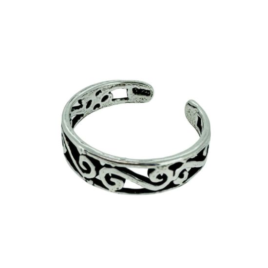Wholesale 925 Sterling Silver Swirl Pattern Adjustable Toe Ring