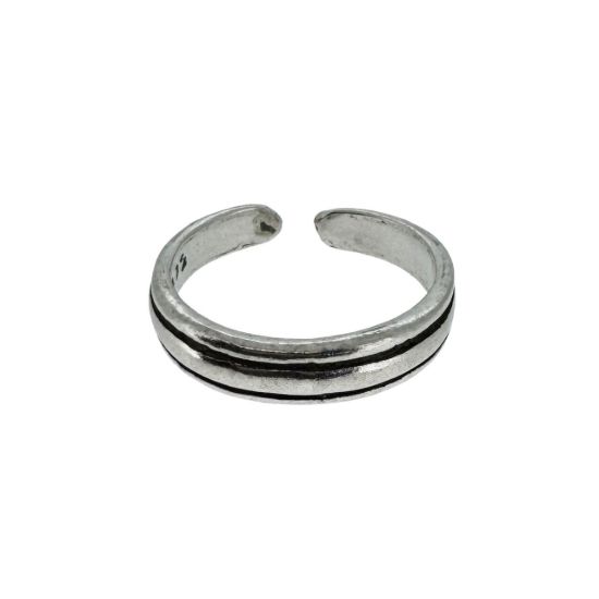 Wholesale 925 Sterling Silver Classic Stripe Adjustable Toe Ring
