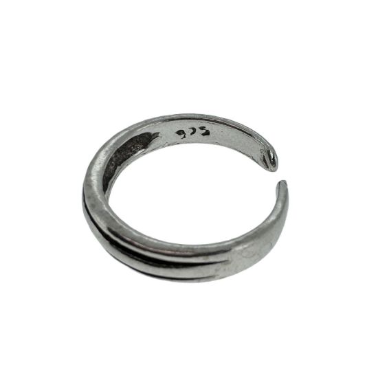Wholesale 925 Sterling Silver Classic Stripe Adjustable Toe Ring