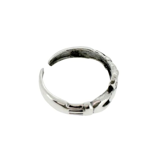Wholesale 925 Sterling Silver Claddagh Cutout Adjustable Toe Ring