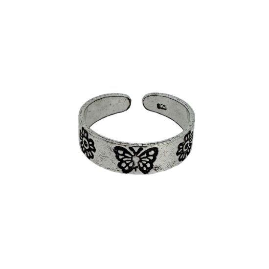 Wholesale 925 Sterling Silver Butterfly Adjustable Toe Ring