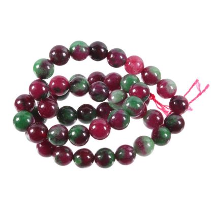 Wholesale Natural Gemstone Beads - 100% Genuine Watermelon Agate Gemstone Bead - Smooth Round Shape - (Sold Per 15" Strand)