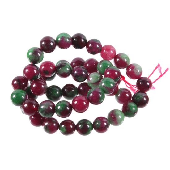 Wholesale Natural Gemstone Beads - 100% Genuine Watermelon Agate Gemstone Bead - Smooth Round Shape - (Sold Per 15" Strand)